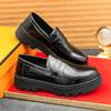 Dress Shoes Men Black PU Thick Sole Wear-resistant Casual Business Loafers European Social Shoes Size 38-45 Men Shoes