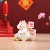 Kawaii Cute Pony Ornament Horse Mascot Resin Cartoon Horse Statue Chinese Style Desktop Ornament Horse Year Dolls