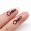 MNFT 25Pcs/Lot #4-L Carp Fishing Large Eyes Rolling Swivels Matt Black Big Eye Terminal Tackle for Helicopter Rig