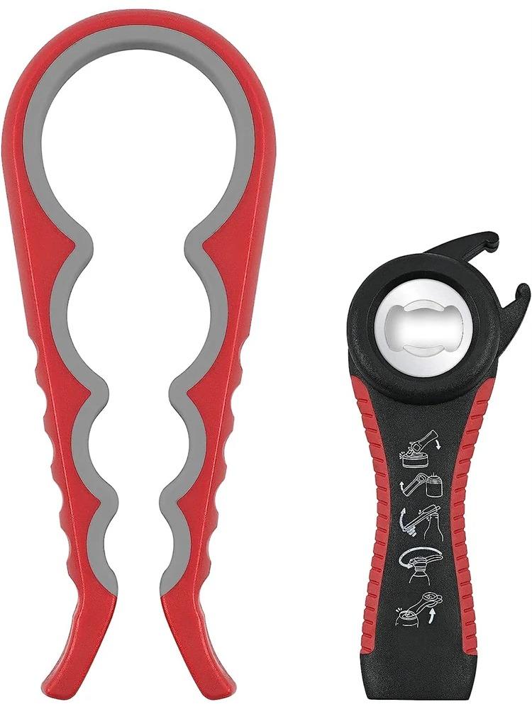Jar Opener for Weak Hands 5 In 1 Multi Function Can Opener Bottle Opener Kit with Non Slip Silicone Handle