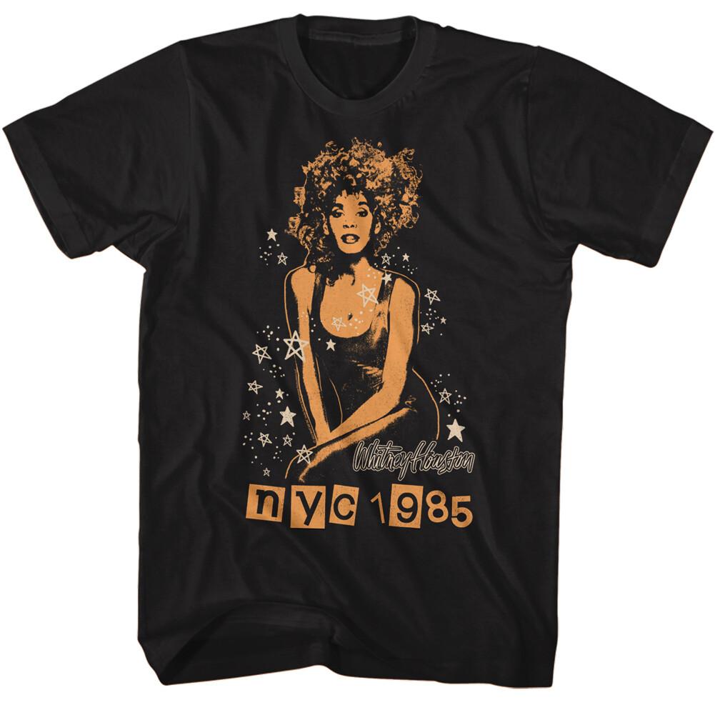 Whitney Houston Stars NYC 1985 Men T Shirt R B Pop Music S