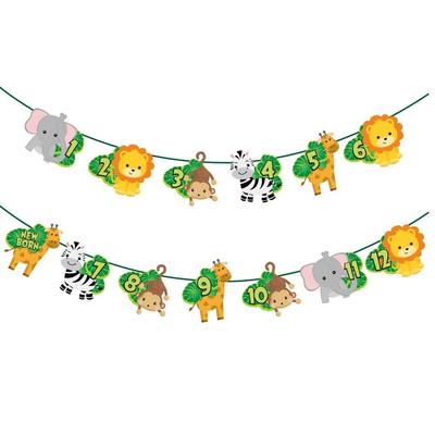 Artigos de Festa Wild one 1º Tema Selva Decorações de Festa de Aniversário Banners de Bandeirinhas de Aniversário Safari Aniversário Selva Safari Aniversário