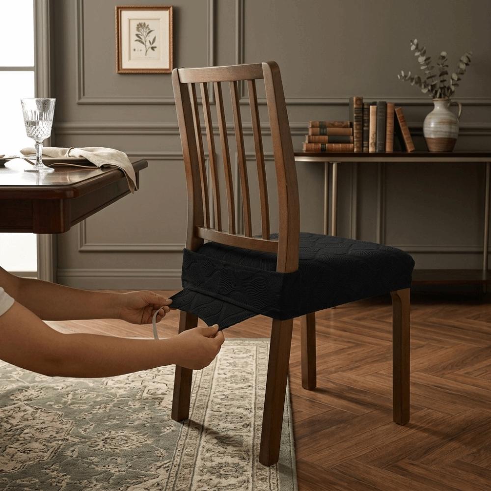 with Ties Seat Cushion Cover Non-Slip Seat Protector Stretchable Chair Slipcover  Kitchen