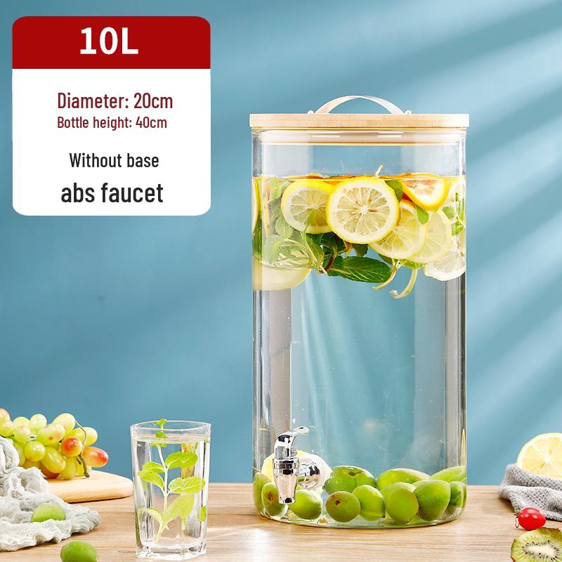 Žáruvzdorná skleněná láhev na kvašení vína s kohoutkem – Ideální pro víno, ovocný čaj, léčivé nápoje a nápoje k samoobsluze