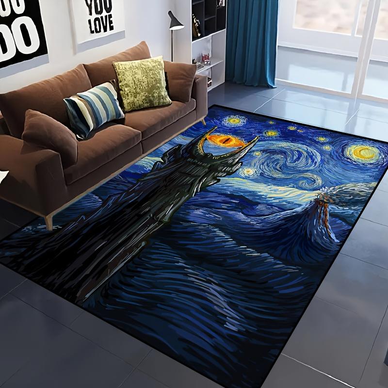 Lord of the Rings Eye of Sauron  Doormat, Polyester Non-Slip Machine Washable Oil Print Rug for Indoor Outdoor Multi-Room Decor 40x60cm