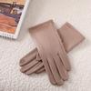 Multicolor Women Winter Keep Warm Touch Screen Suede Solid Simple Style Gloves Add Velvet Inside Not Bloated Prevent Cold