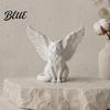 Minimalist Shelf Decor Angel Cat Desk Ornament Matte White 3D Printing Figurine Healing Home Winged Sculpture for Office And Desktop PLA Material