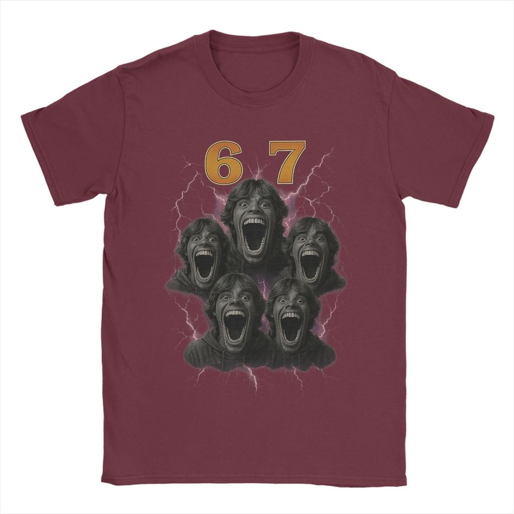 Men Women Six Seven Bootleg 6 7 Meme T Shirt  Pure Cotton Clothing Awesome Short Sleeve Crew Neck Tees Birthday Present T-Shirts
