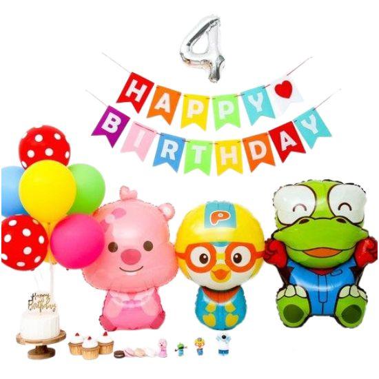 Pororo & Friends Birthday Party Balloon Set - Crong & Loopy Edition