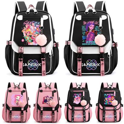 Anime Cartoon K-Pop Printed Backpack Schoolbag for Teenager Student Girl Boy Bookbag Large Capacity Waterproof Travel Bag Kid Gift Rucksak