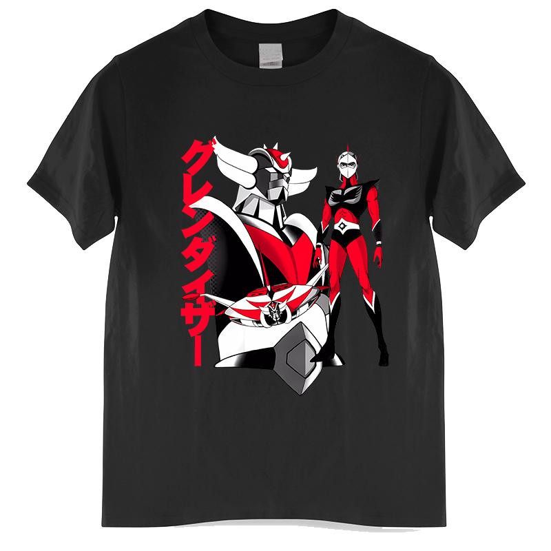 Funny Goldorak Gurendaiza T Shirt Men Short Sleeved Pure Cotton T-shirt Leisure Anime Ufo Robot Goldrake Tees Fashion Tshirt