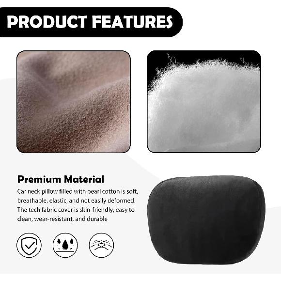 Junecarp Car Headrest Pillow,Breathable & Ergonomic Car Neck Pillow for Head & Neck Supporting,Headrest Pillows for Cars Interior Accessories for