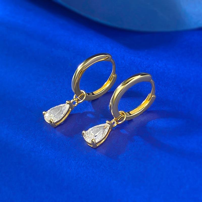 5 * 8 Pear-Shaped Small Diamond Earrings Ear Buckles