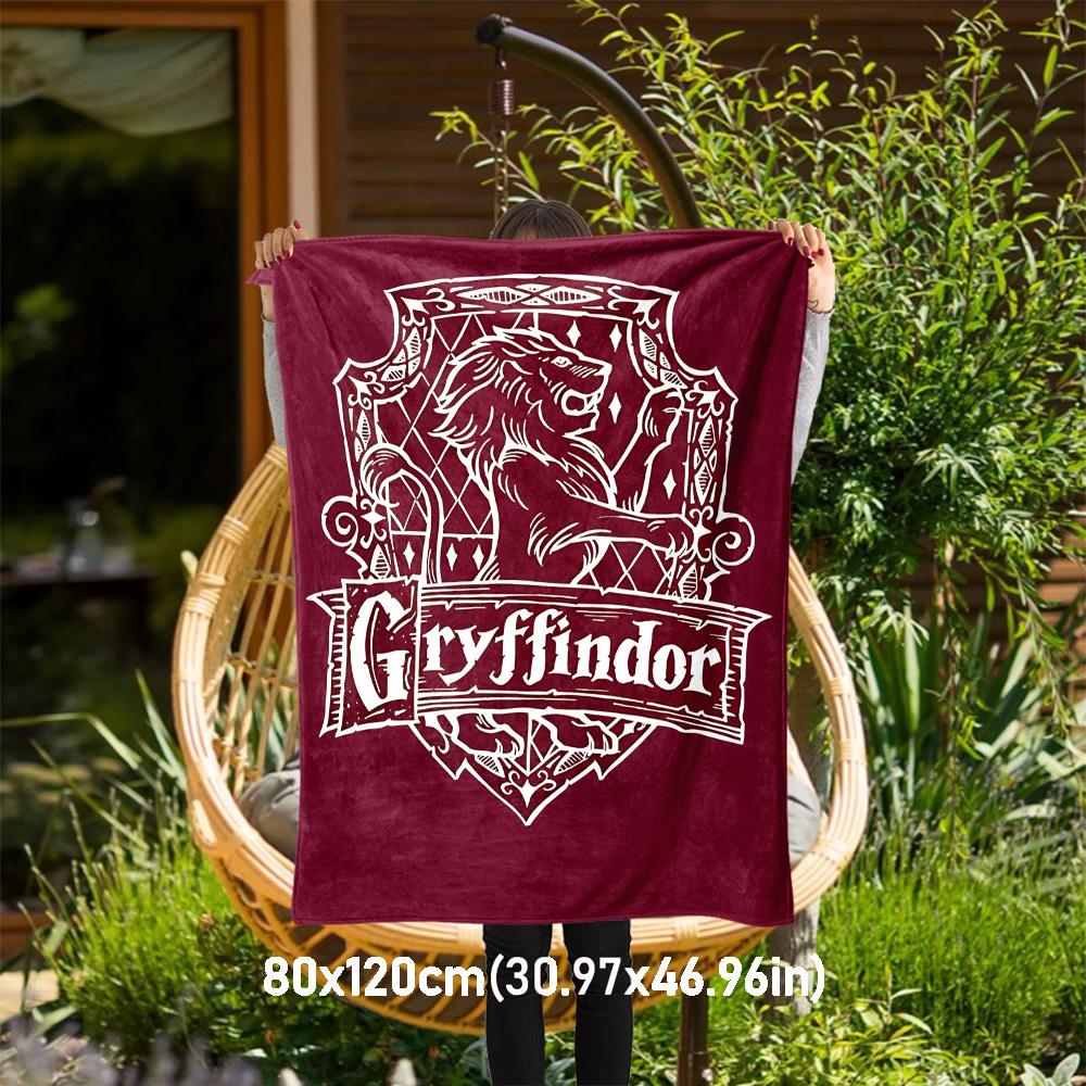 1pc Gryffindor Lion Crest Outdoor Flannel Throw Blanket All Season Soft Warmth,Home Decor 1031230