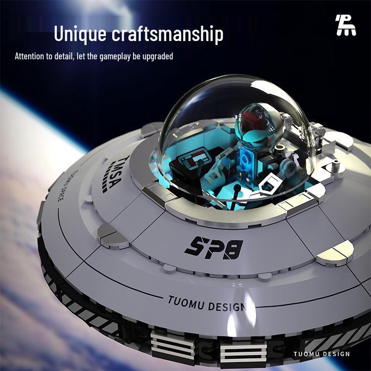 Tuomu T3012 Interstellar UFO Spaceship Building Block Model - Compatible with Lego for Educational Puzzle Toy Display