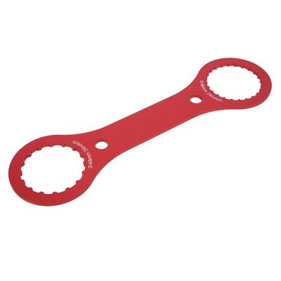 Llave de pedalier de bicicleta Herramienta de pedalier 44 mm 46 mm 16 24 Muescas Herramienta de instalación y extracción de pedalier Rojo