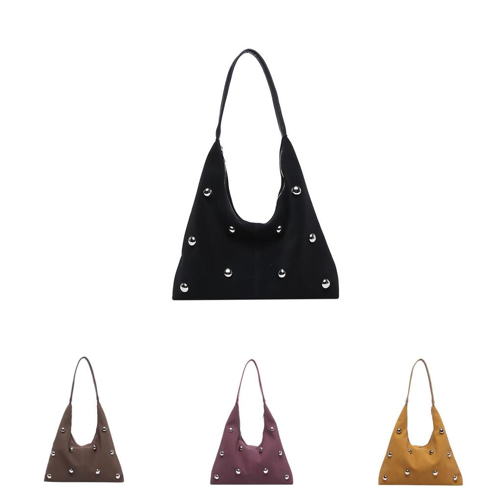 Crossborder Rivet Decorative Suede Tote Bag For Daily Use And Fashion Statement