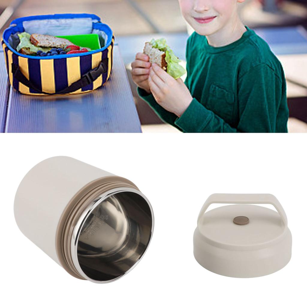 Thermal Food Container 420ml Stainless Steel Leakproof Thermal Insulation Handle Design Adult   Box for   Travel