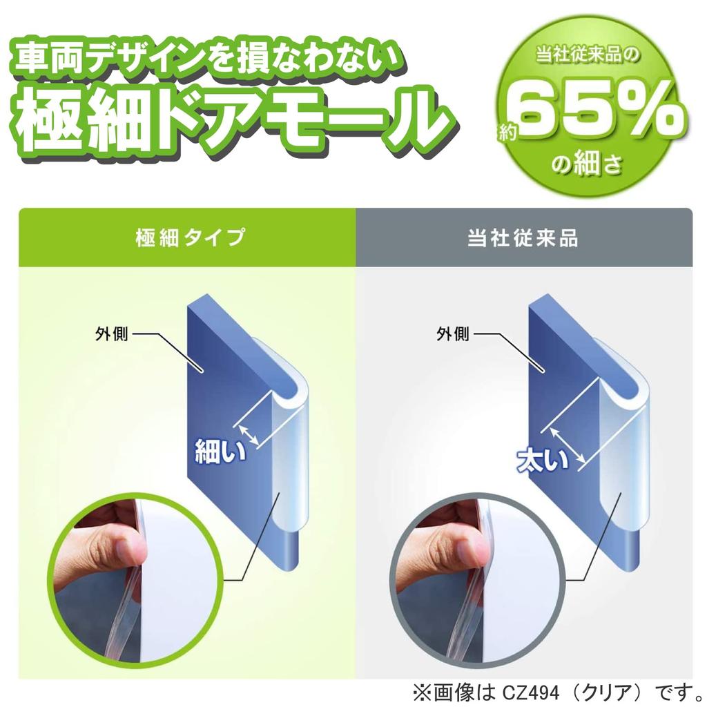 Carmate Car Door Door Edge Scratch Prevention Door Edge 3m for 2 H3000 x W11 x D5 CZ495 Guard, Protector, Matte, Ultra-Thin, (Enough Doors), (mm),