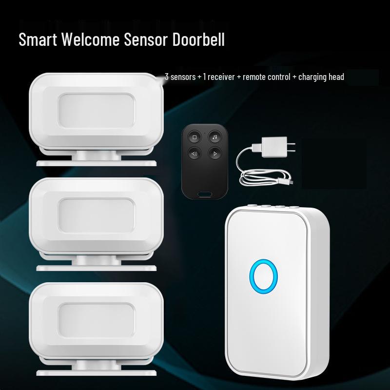 Smart Entry Sensor Doorbell for Shops – Greets Visitors and Alerts with Rechargeable Battery