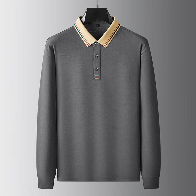 DIBINZE Men's Plus Size Long Sleeve Polo Shirt