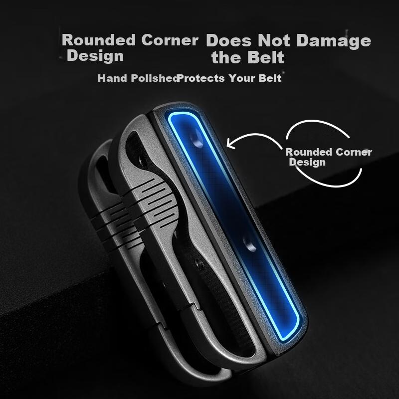 BO YOU Creative Titanium Alloy Car Keychain Ring Household Essential Men's Double Row Key Holder Belt Accessory