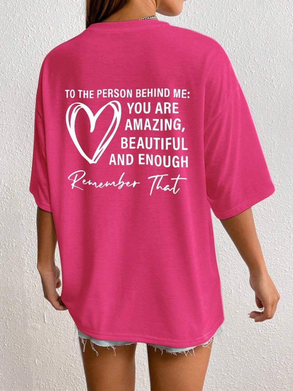 

Человеку позади меня: You Are Amaeing Женские футболки Спортивные повседневные футболки Дышащая хлопковая футболка с коротким рукавом большого размера M