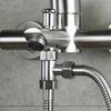 1Pc T-Adapter Bathroom Shower Faucet Water Splitter Toilet Shower Valve Spray Nozzle Converter Stainless Steel