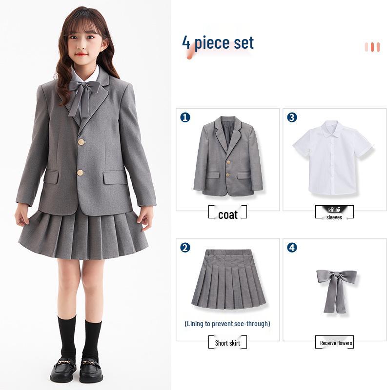 Summer British Style School Uniform Set for Students - Includes Choir and Graduation Options
