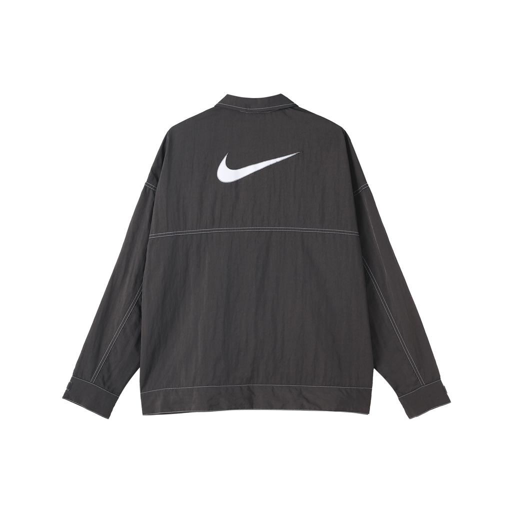 New Nike Women's Zip Up Long Sleeve Woven Jacket Gray FD9929-261