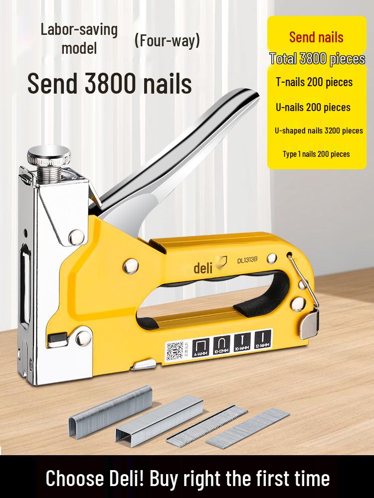 Deli Manual Staple & Air Nail Gun for Woodworking