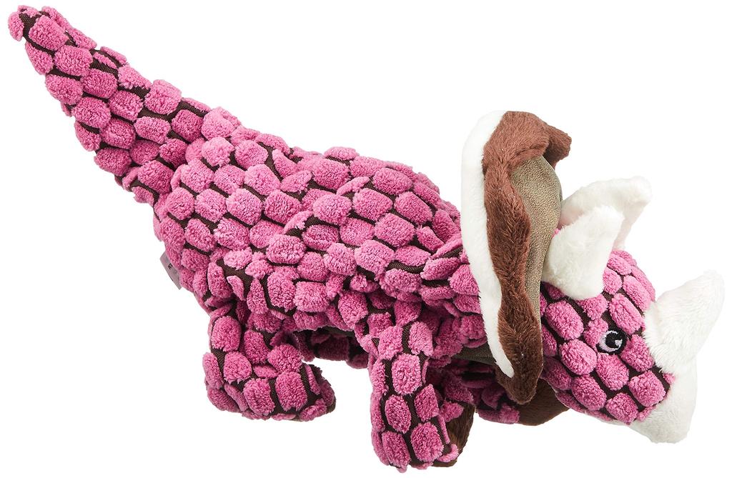 Kong Dog Dinos Triceratops 7 Solutions for Separation Barking Crate Weight Educational Training Toy, Small, Chewing, Teething, Anxiety, Boredom, &