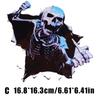 Car Metal Skull Reflective Sticker Horror Peeking Skull Head PET Reflective Film Decal Auto Motorcycle Body Styling Modification