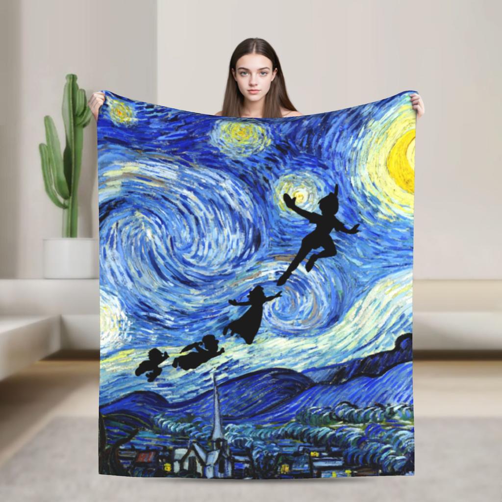 Peter Pan Tinker Bell Blanket  Wool Awesome Warm Throw Blankets for Bedding Lounge  Winter