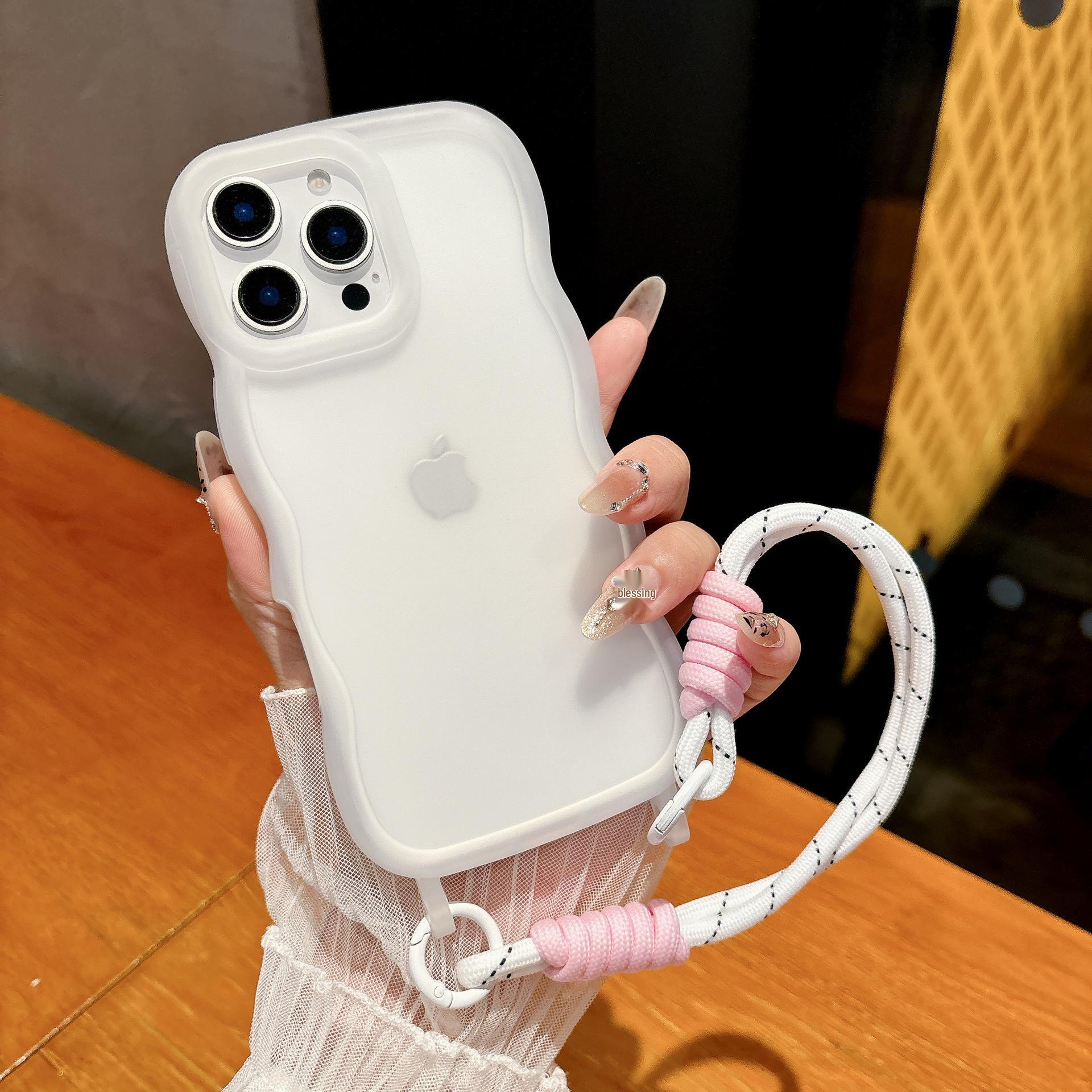 

iPhone 17 Pro Max Drop-Proof Case with Lanyard Hole and Wave Design Phone17