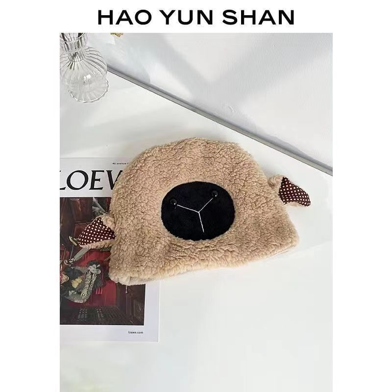 

Новая милая шапка с овечьими ушками, женская зимняя теплая шапка-пуловер из плюша ягненка для защиты ушей One Size верблюд