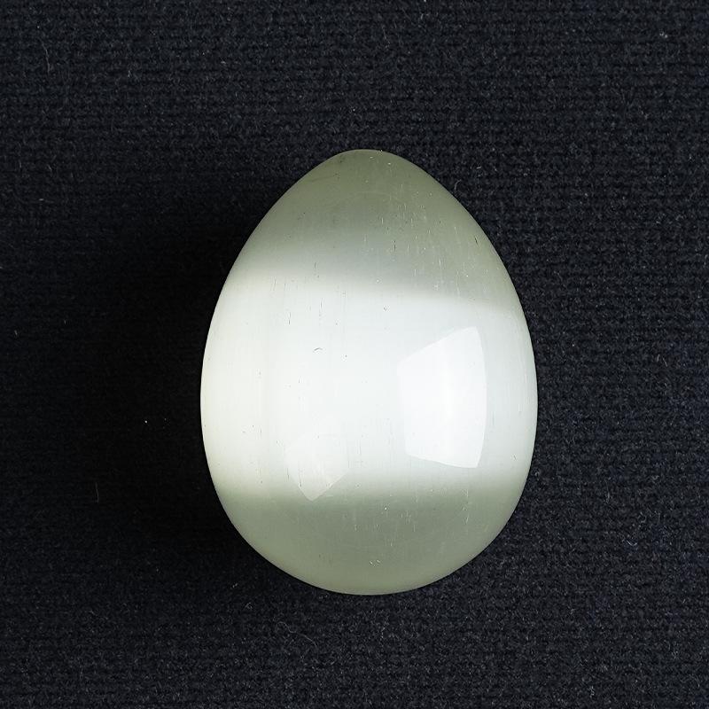 45mm Multicolor Cat's Eye Gemstone Egg Shaped Crystal Eggs Ornament Fish Tank Home Decoration Easter Gift