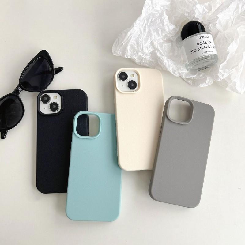 Texture Phone Case IPhone 15 14 Pro XR Soft TPU Full Cover Shockproof Protective In White Black Pink Mint