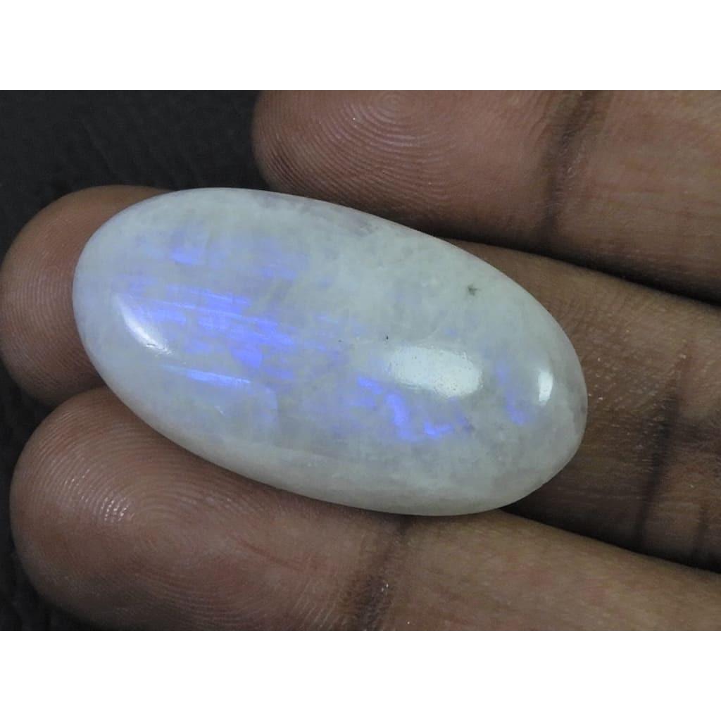 19X35X08 MM Natural Rainbow Moonstone Oval Cabochon Loose Gemstone 51Cts. C-1633