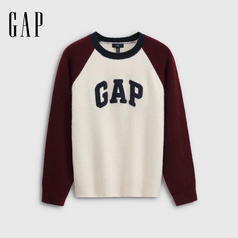 GAP Women's Towel Embroidery Logo Loose Raglan Sweater