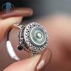 Swiveling Vintage Copper Coin Peace Ring Antique Chinese Style Adjustable Open Band With Great Luck Charm For Women Index Finger