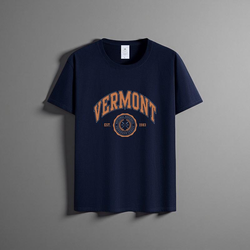 Sommer Neues Unisex Vielseitiges Reines Baumwoll-T-Shirt Modisches Lässiges Rundhals-Oberteil Atmungsaktives Locker Sitzendes Bedrucktes Kurzarmhemd