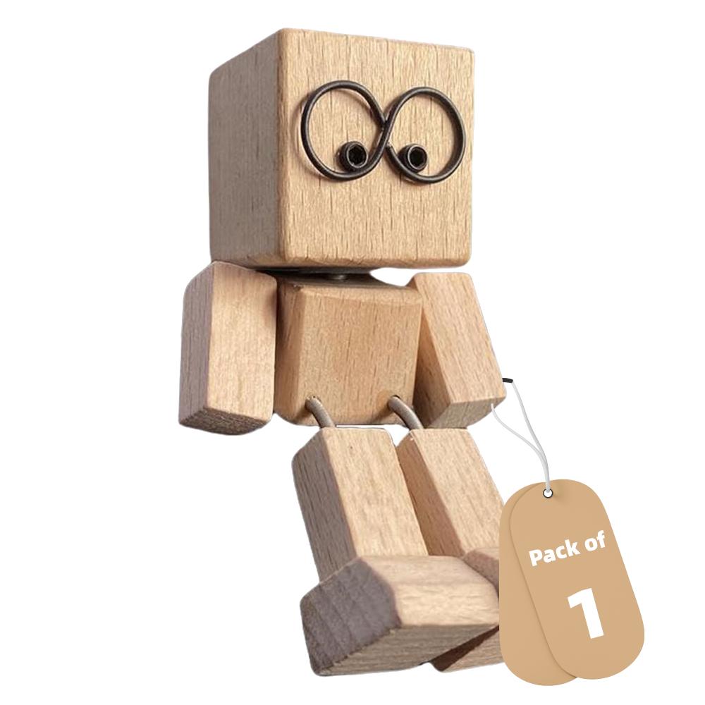 Magnetic Shaking Wooden Man For Car Decoration Cute Wood Man Ornaments Leg-swinging Robot Best Gifts 1/2Packs