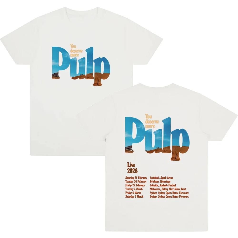 Pulp Band Live 2026 Koszulki Rockowy Zespół Nadruk Koszulki Grunge Hip Hop Unisex Bawełna Duży Rozmiar Streetwear Bawełniany top Koszulka Hip Hop