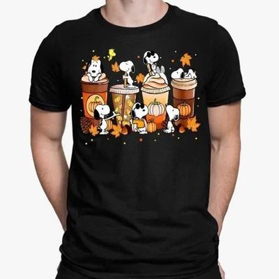 T-shirt Snoopy Épices Citrouille – Automne Café Halloween Unisexe Unisexe