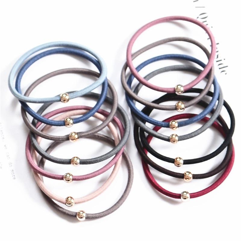 10PCS Girls Elastic Hair Rubber Bands Headbands Metallic Women Ponytail Hairpin Hair Accessories Headband