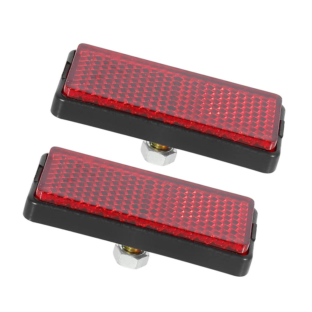 ACROPIX M5x0.8 Universal Rectangular Screw Mount Reflective Warning Reflector, Red, Pack of 2