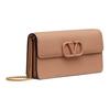 Valentino Vlogo Signature Grain Calfskin Chain Shoulder Bag Clutch Tote Wallet Women Bags Cinnamon-Pink ZW2P0-S93RQR-GF9