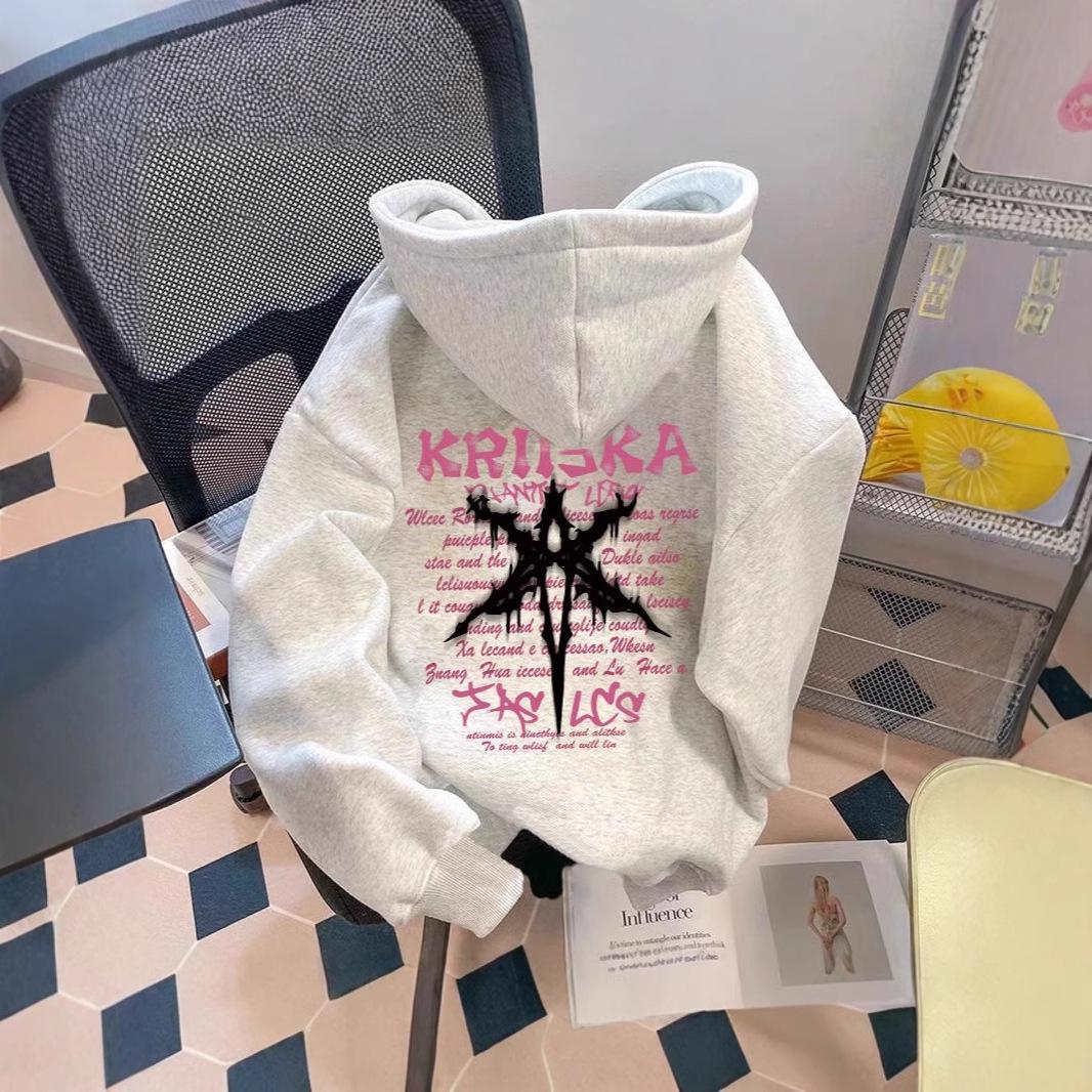 

American Heavyweight 500G Hooded Sweatshirt - Autumn/Winter Niche Design Streetwear, Loose Fit, Printed Long Sleeve. XL