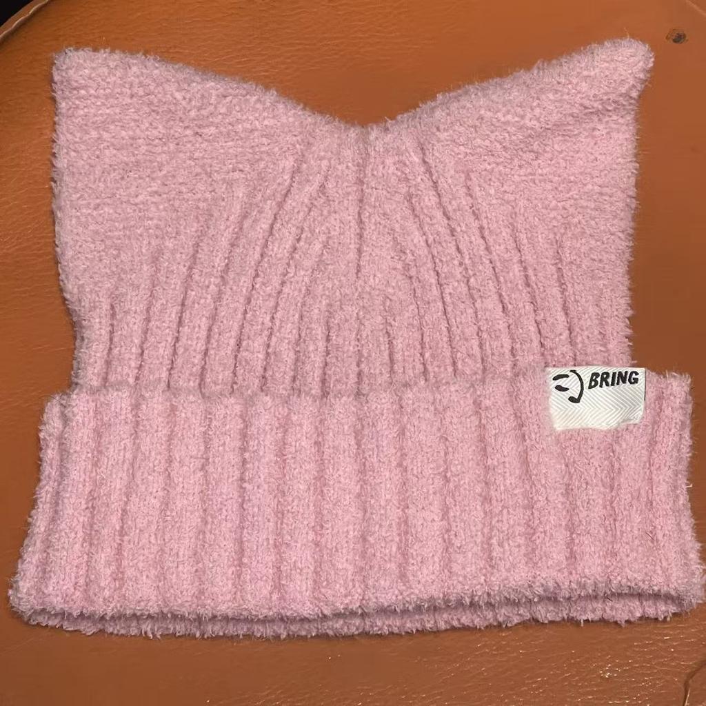 Berretto Invernale in Maglia con Orecchie da Gatto per Donna, Cappello Slouchy alla Moda Stile Coreano di Grandi Dimensioni, Caldo e Carino per il Freddo